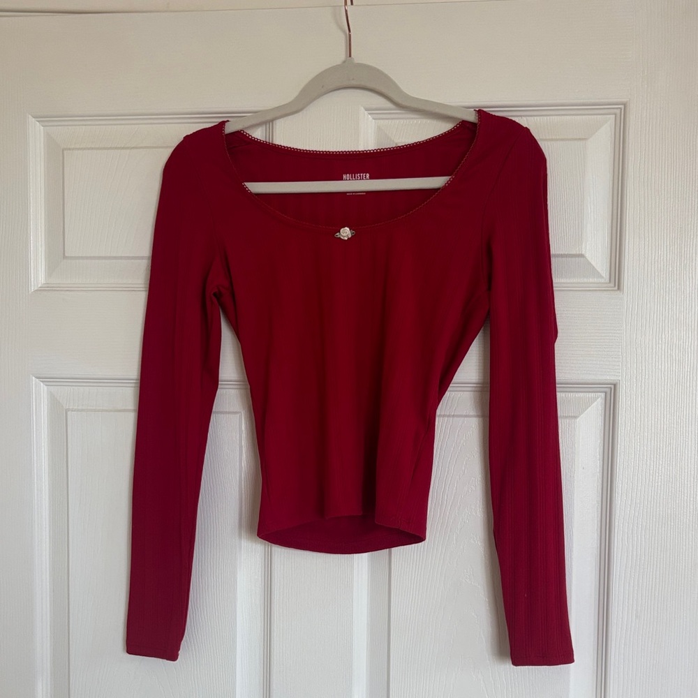 Hollister Red Long Sleeve Top